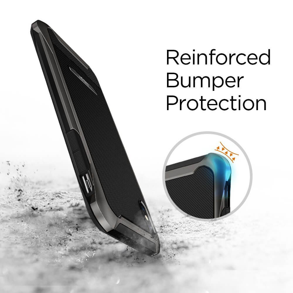 Spigen® Reventon™ 057CS22178 iPhone X Case with [x2Pack] Tempered Glass Screen Protector - Gunmetal