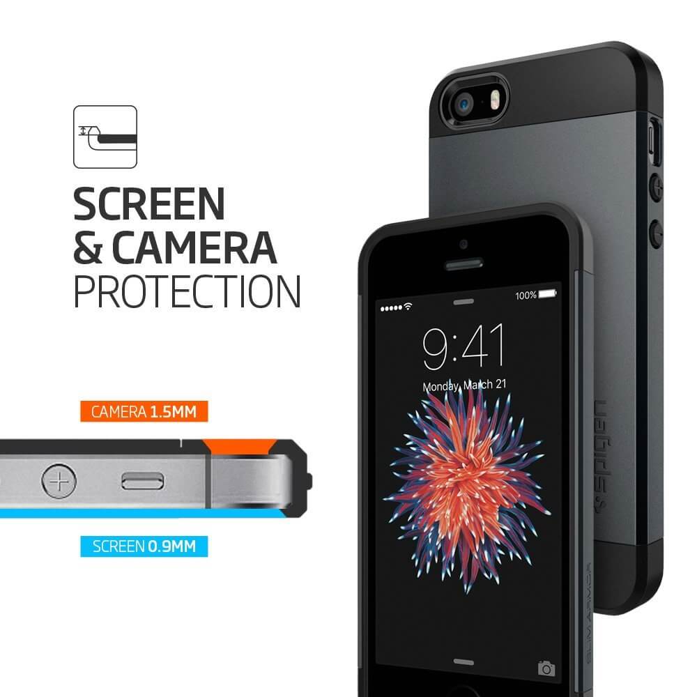Spigen® Slim Armor™ 041CS20174 iPhone SE / 5s / 5 Case - Metal Slate