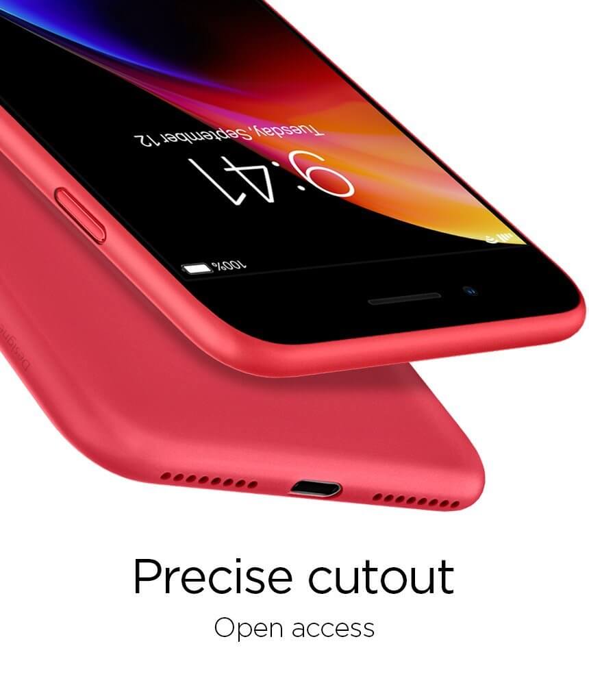 Spigen® AirSkin™ 055CS22595 iPhone 8 Plus Case - Red