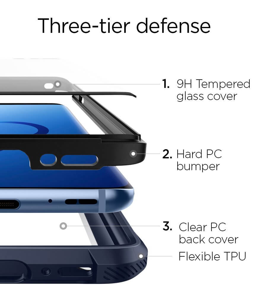 Spigen® Hybrid™ 360 592CS23041 Samsung Galaxy S9 Case - Deepsea Blue