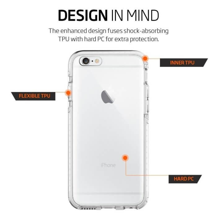 Spigen® Ultra Hybrid TECH™ SGP11740 iPhone 6 / 6s Case - Crystal White