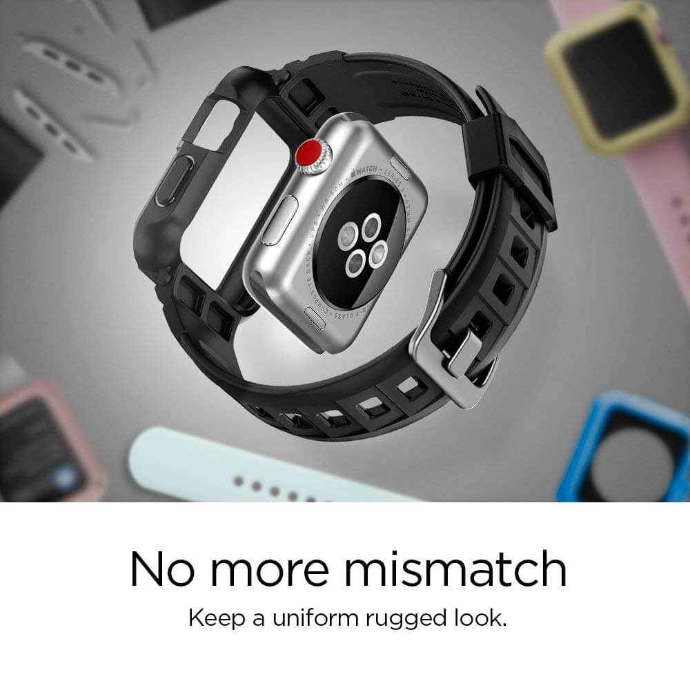 Spigen® Rugged Armor™ Pro 059CS22408 Apple Watch Series 3/2/1 (42mm) Case - Black