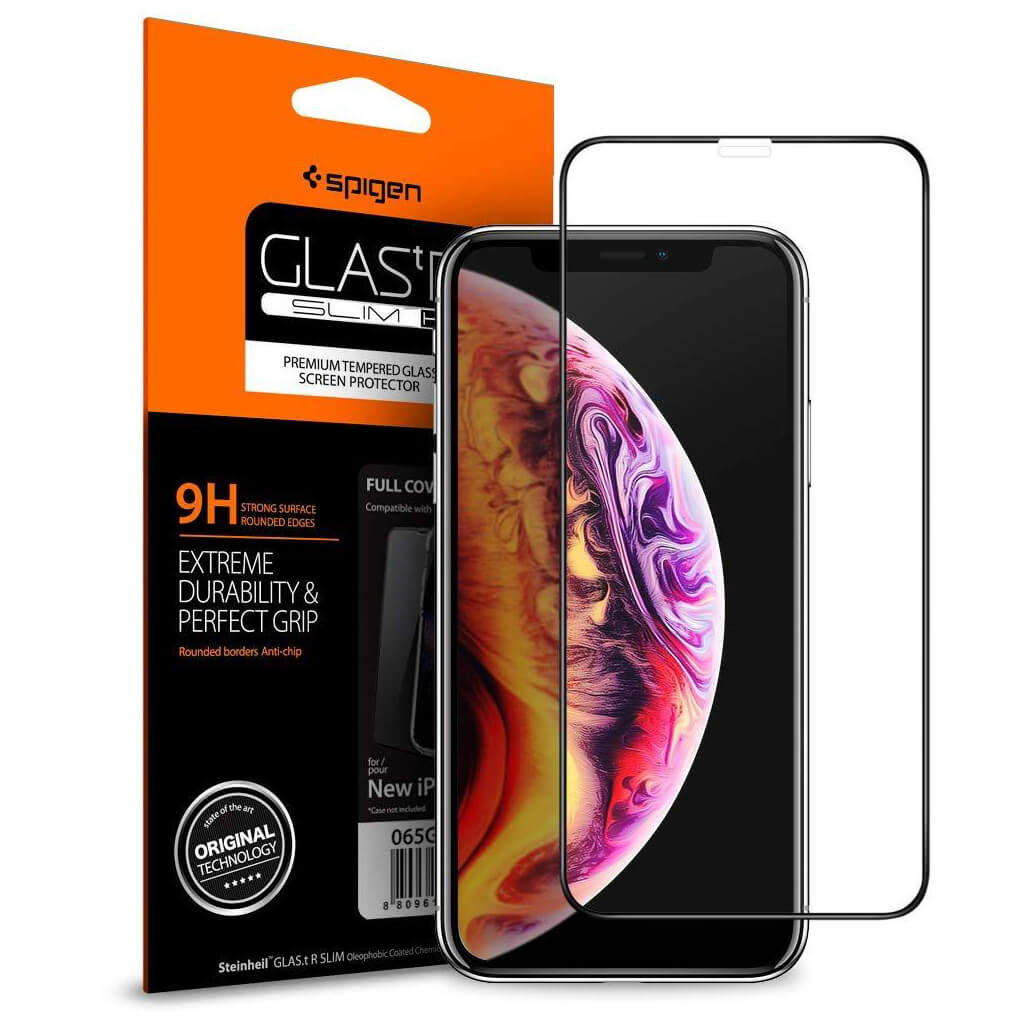 Spigen® GLAS.tR™ Full Cover HD iPhone XS Max Premium Tempered Glass Screen Protector