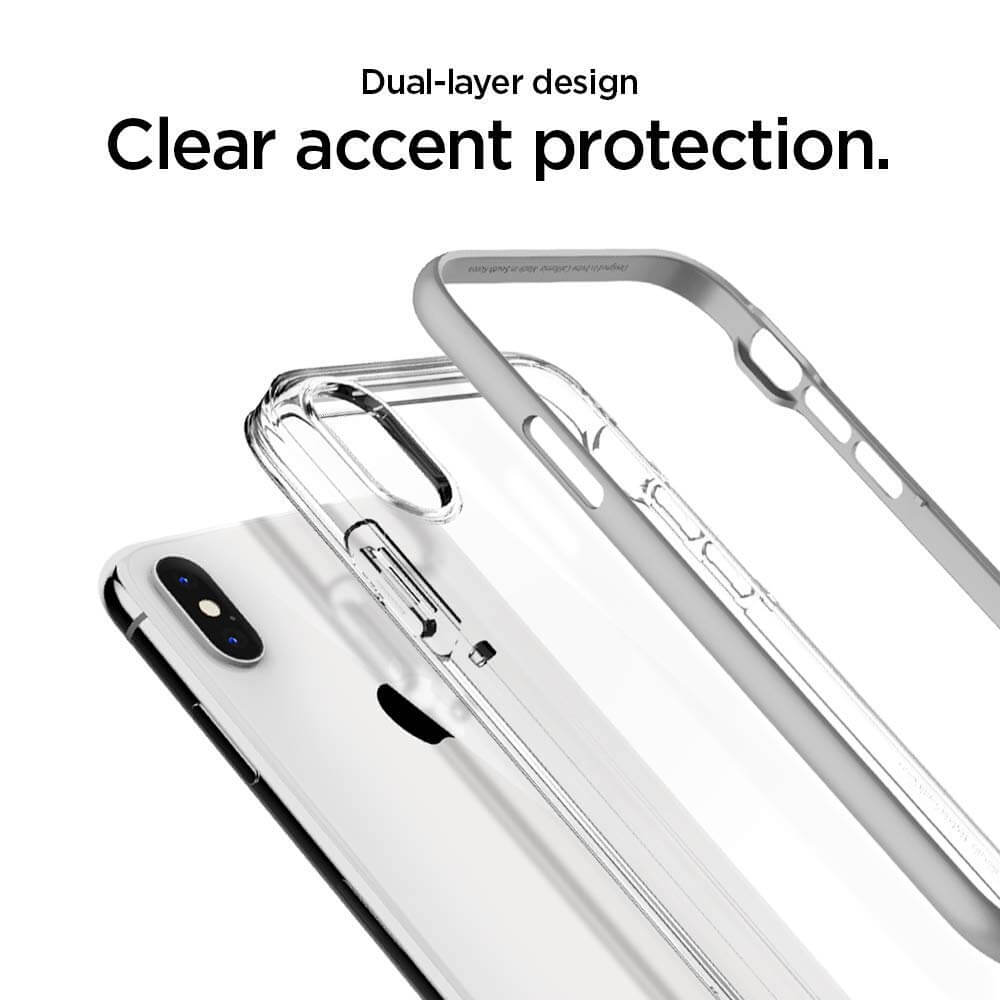 Spigen® Neo Hybrid Crystal™ 063CS24925 iPhone XS / X Case - Satin Silver