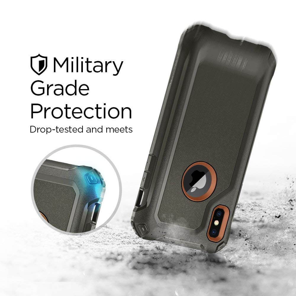 Spigen® Pro Guard™ 360° 057CS22651 iPhone XS / X Case - Army Green
