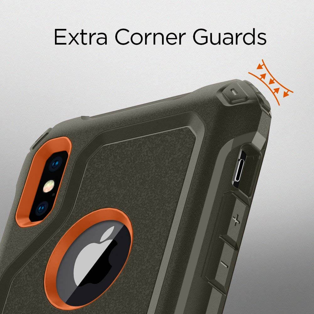 Spigen® Pro Guard™ 360° 057CS22651 iPhone XS / X Case - Army Green