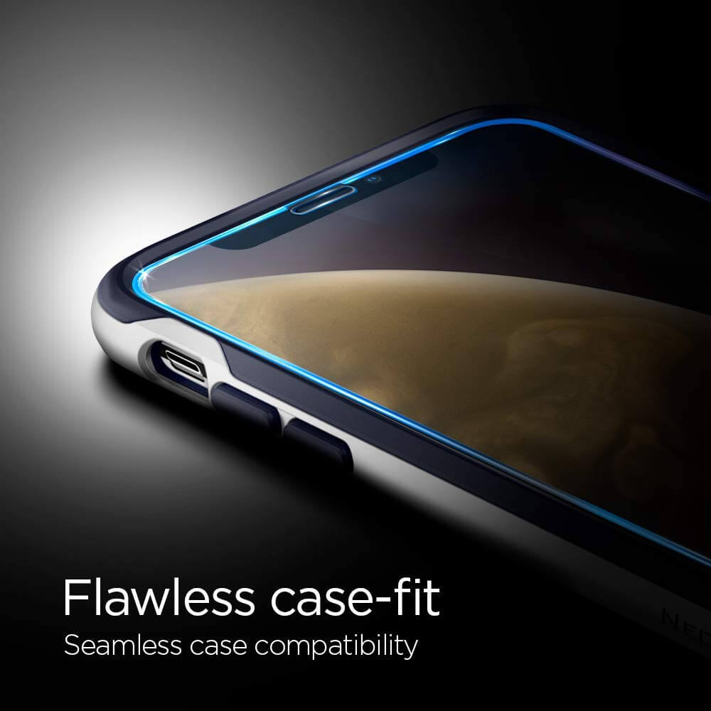 Spigen® (x2Pack) GLAS.tR EZ FIT™ Full Cover HD iPhone XR Premium Tempered Glass Screen Protector