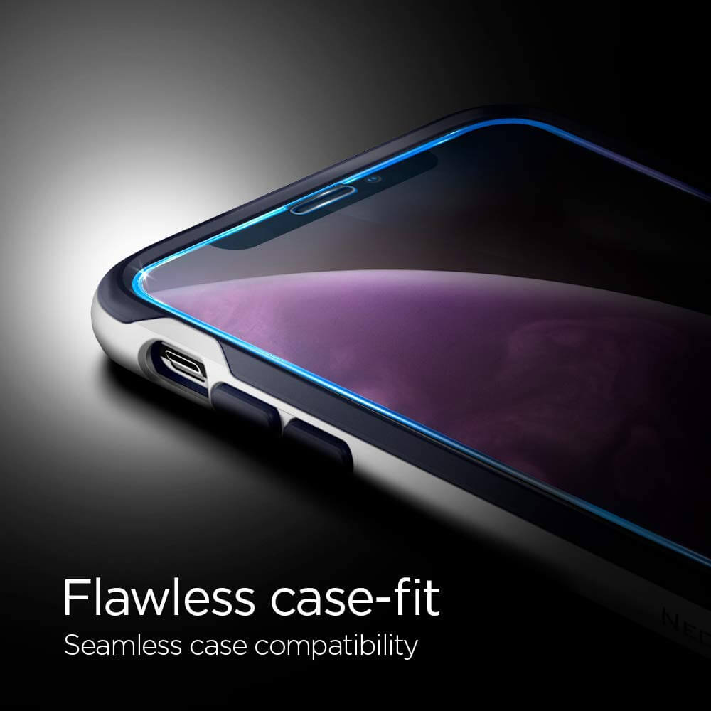 Spigen® (x2Pack) GLAS.tR EZ FIT™ Full Cover HD iPhone XS Max Premium Tempered Glass Screen Protector