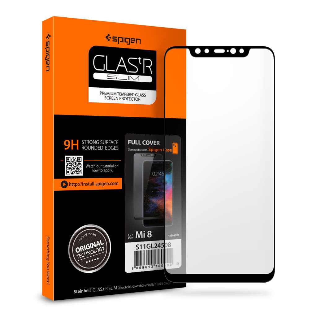 Spigen® GLAS.tR SLIM™ Xiaomi Mi 8 FULL COVER Premium Tempered Glass Screen Protector