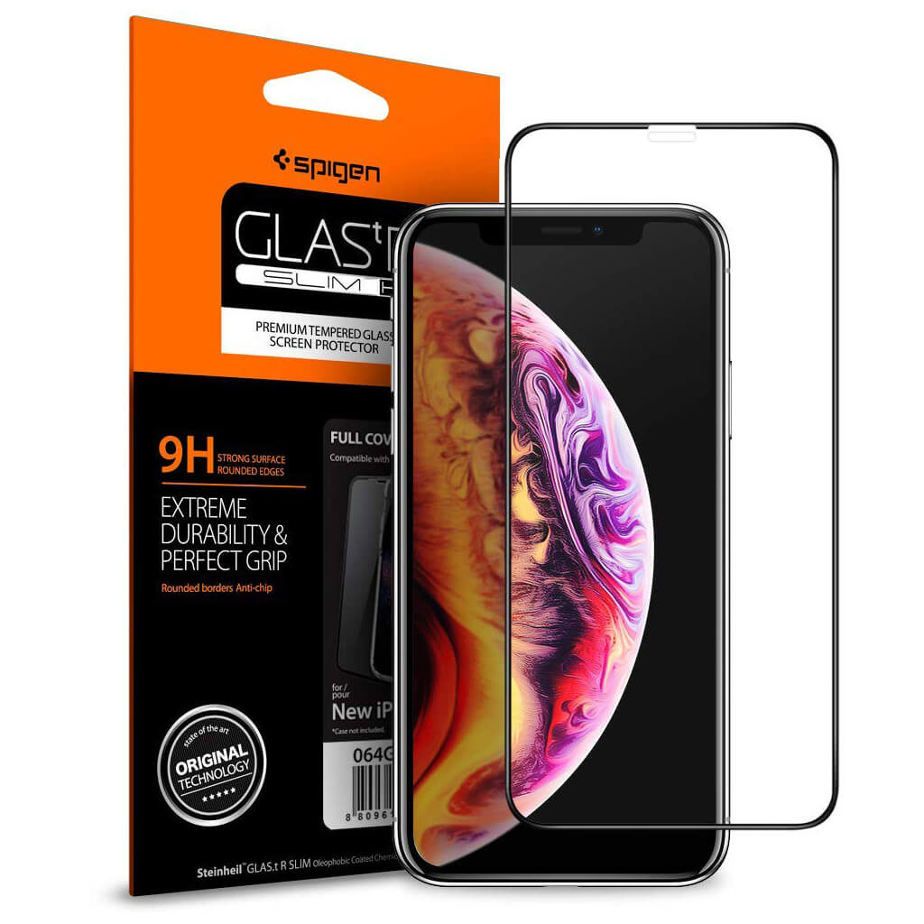 Spigen® GLAS.tR™ FULL COVER HD iPhone XR Premium Tempered Glass Screen Protector