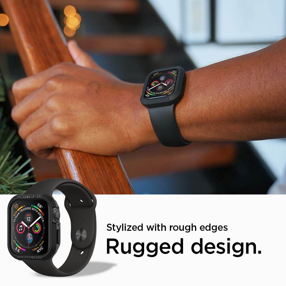 Spigen® Rugged Armor™ 062CS24469 Apple Watch Series 4 (44mm) Case - Black