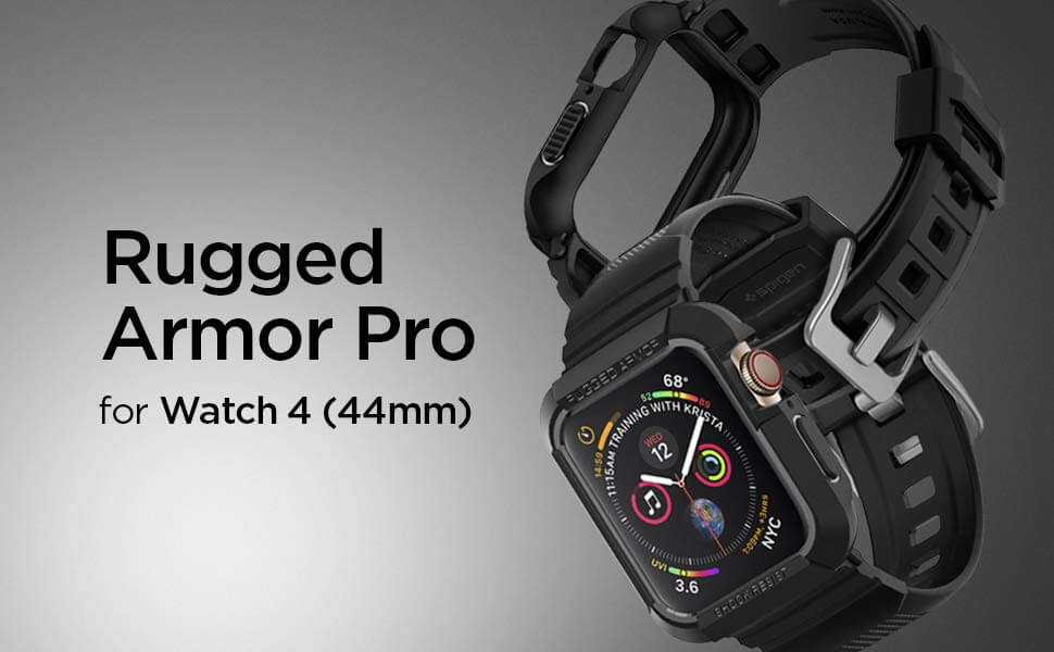 Spigen® Rugged Armor Pro™ 062CS25324 Apple Watch Series 4 (44mm) Case - Black