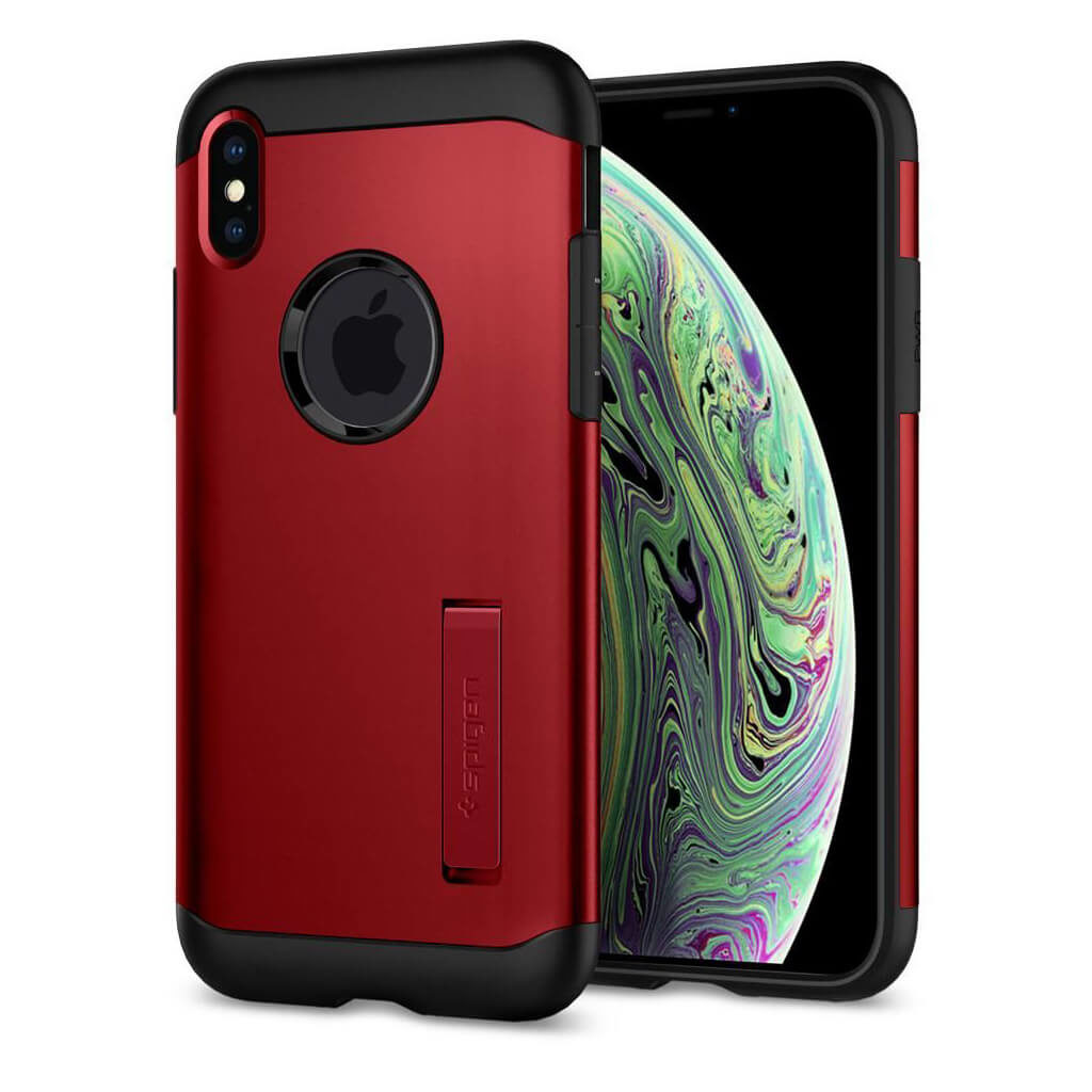 Spigen® Slim Armor™ 065CS25158 iPhone XS Max Case - Merlot Red