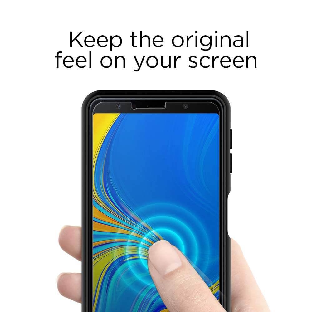 Spigen® (x2Pack) GLAS.tR SLIM™ HD Samsung Galaxy A7 (2018) Premium Tempered Glass Screen Protector