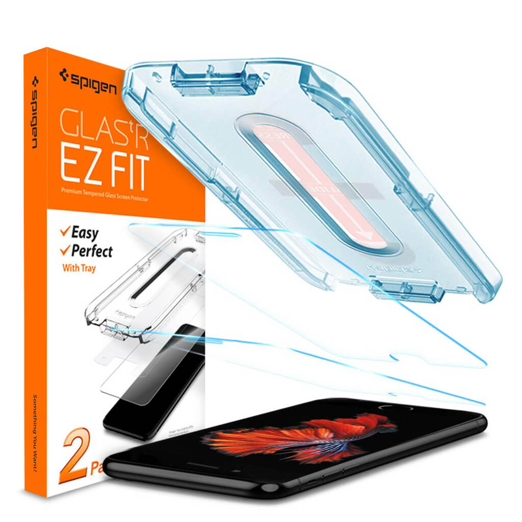 Spigen® (x2.Pack) GLAS.tR EZ FIT™ HD 054GL22382 iPhone 8 / 7 Premium Tempered Glass Screen Protector
