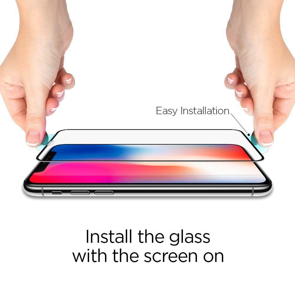 Spigen® GLAS.tR™ Full Cover HD 063GL25234 iPhone XS / X Premium Tempered Glass Screen Protector