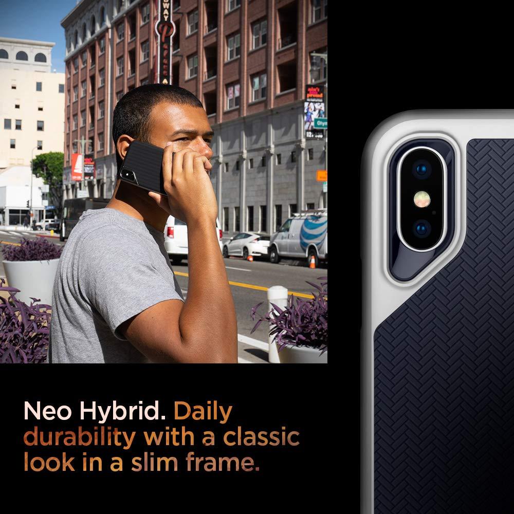 Spigen® Neo Hybrid™ 063CS24920 iPhone XS / X Case - Satin Silver