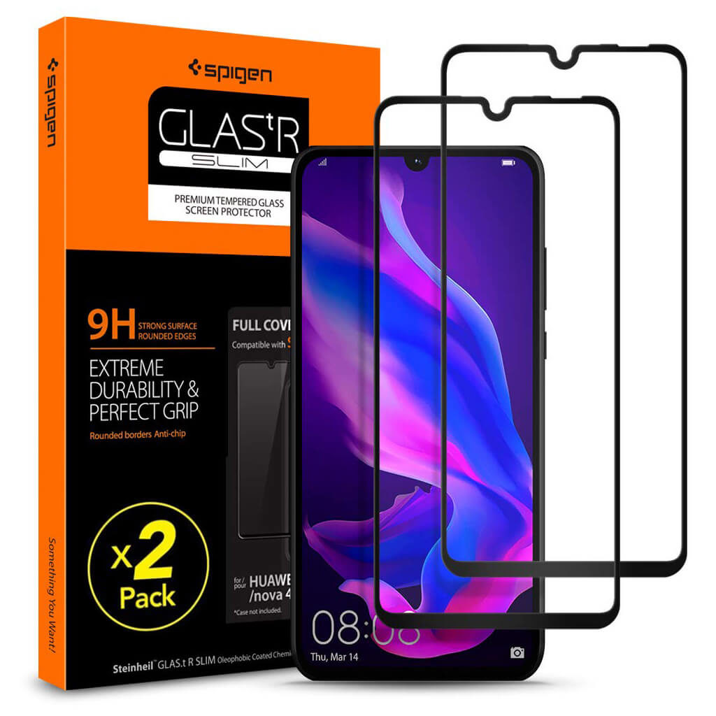 Spigen® GLAS.tR™ Curved Full Cover HD L39GL25749 Huawei P30 Lite Premium Tempered Glass Screen Protector