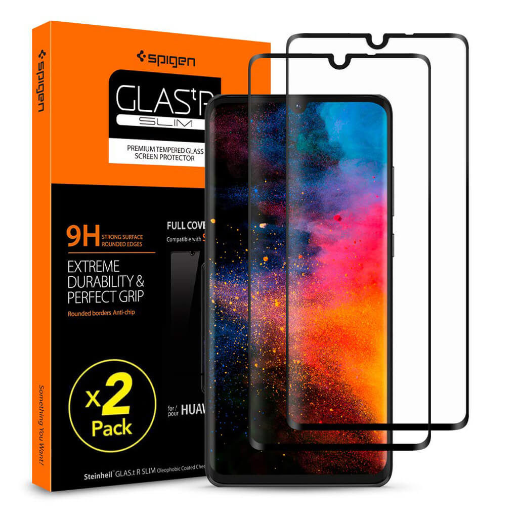 Spigen® (x2Pack) GLAS.tR™ Curved Full Cover HD L38GL25748 Huawei P30 Premium Tempered Glass Screen Protector