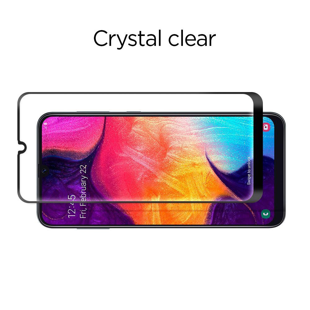 Spigen® GLAS.tR™ Full Cover 611GL26283 Samsung Galaxy A50 Premium Tempered Glass Screen Protector