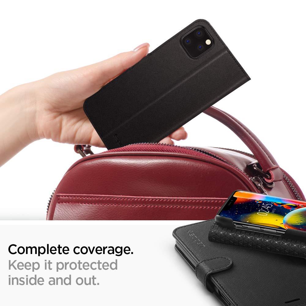 Spigen® Wallet S™ 075CS27149 iPhone 11 Pro Max Case - Saffiano Black
