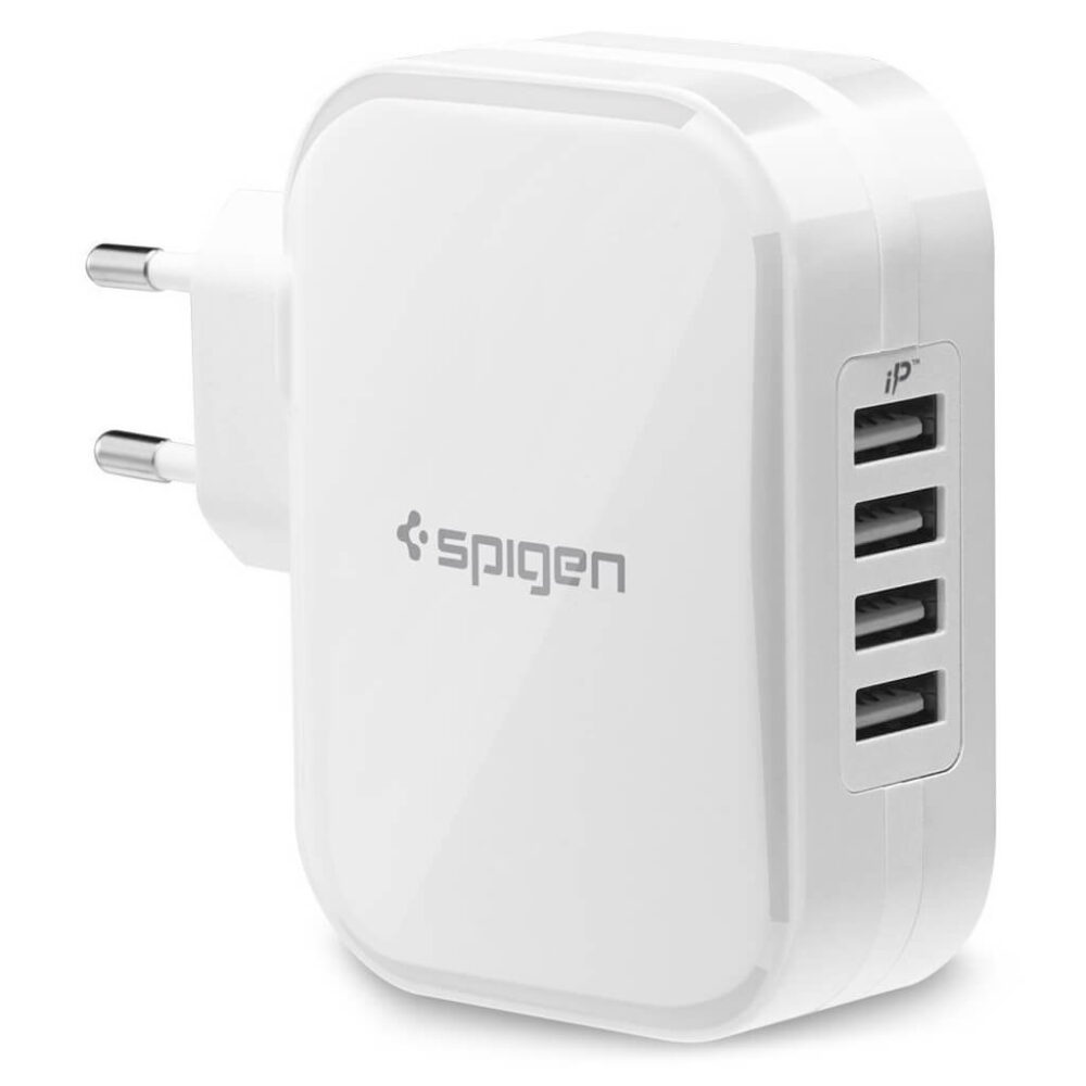 Spigen® Essential® F401 000AD23963 4xUSB Wall Charger - White