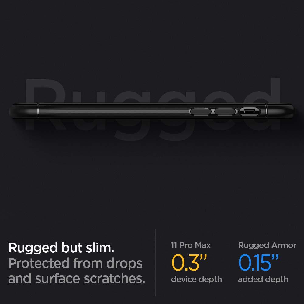 Spigen® Rugged Armor™ 075CS27133 iPhone 11 Pro Max Case - Matte Black