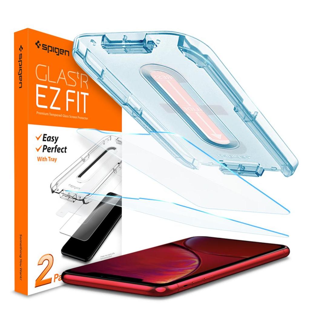 Spigen® (x2Pack) GLAS.tR EZ FIT™ 064GL25166 iPhone 11 / XR Premium Tempered Glass Screen Protector