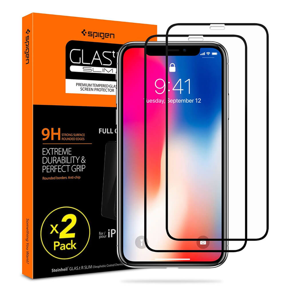 Spigen® (x2Pack) GLAS.tR™ Full Cover HD 057GL23120 iPhone 11 Pro / XS / X Premium Tempered Glass Screen Protector