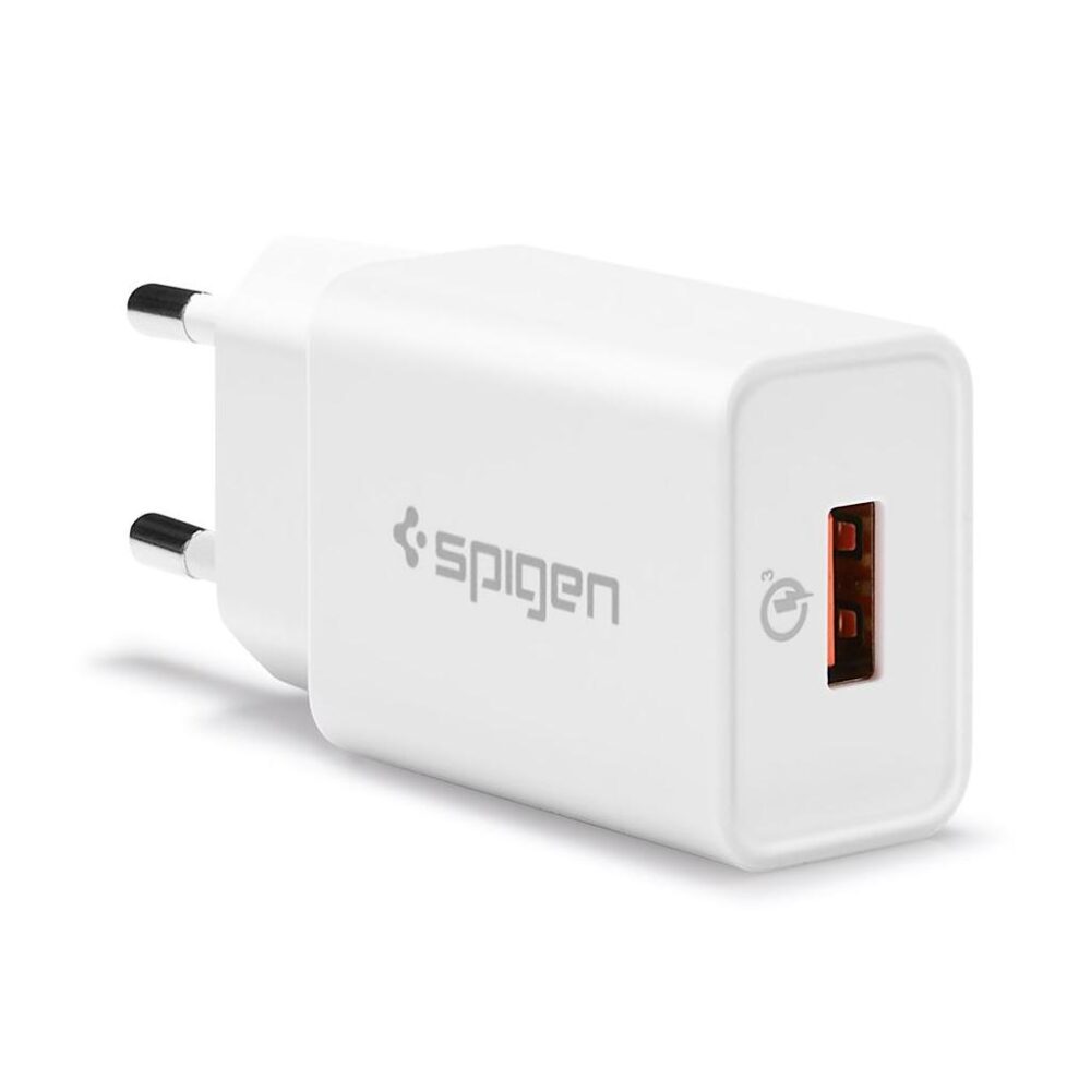 Spigen® Essential® F111 000CA26332 Qualcomm® Quick Charge 3.0 USB Wall Charger - White