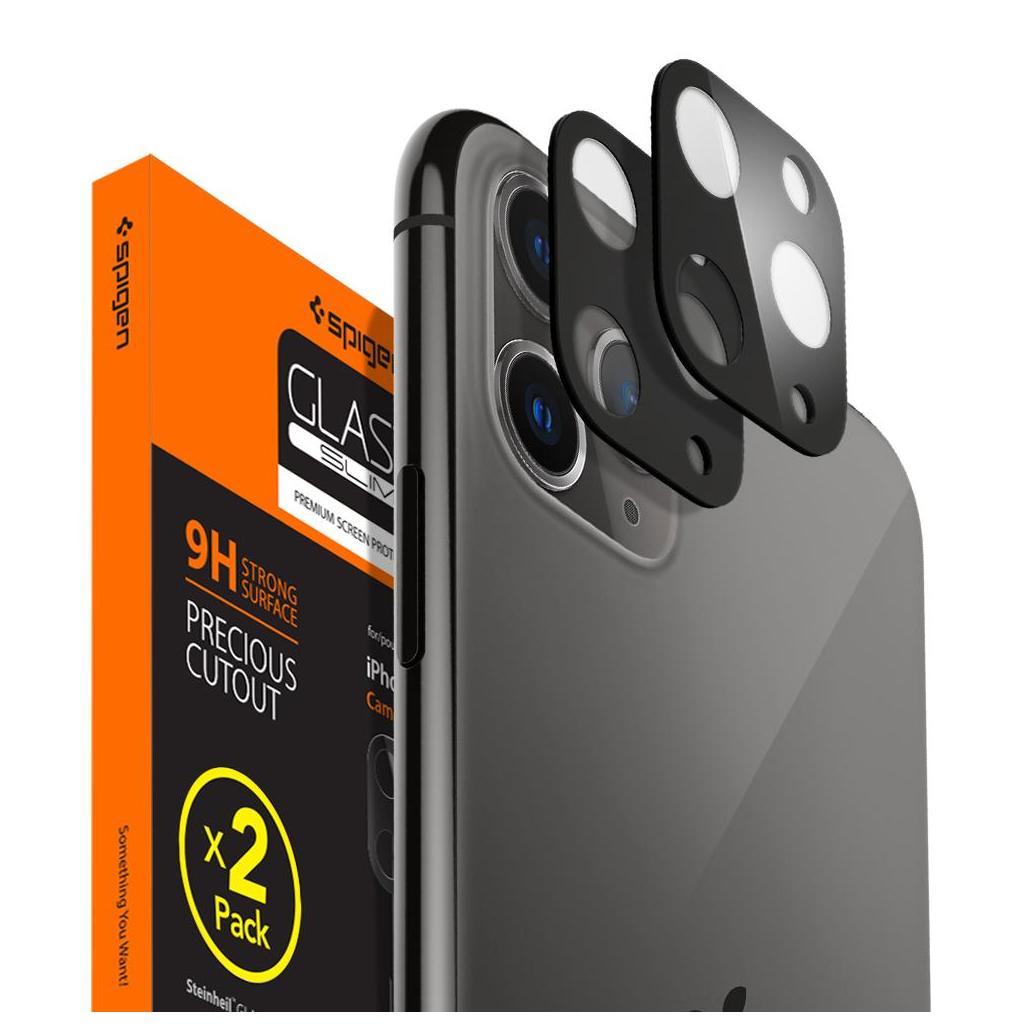 Spigen® x2Pack GLAS.tR™ AGL00500 iPhone 11 Pro Max / 11 Pro Full Cover Premium Tempered Glass Camera Lens Protector – Black