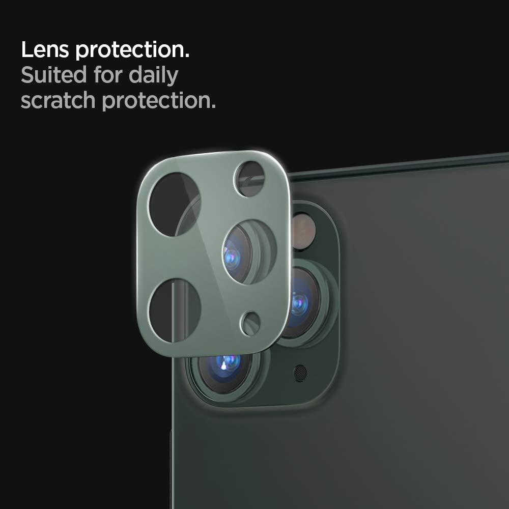 Spigen® x2Pack GLAS.tR™ AGL00501 iPhone 11 Pro Max / 11 Pro Full Cover Premium Tempered Glass Camera Lens Screen Protector - Midnight Green
