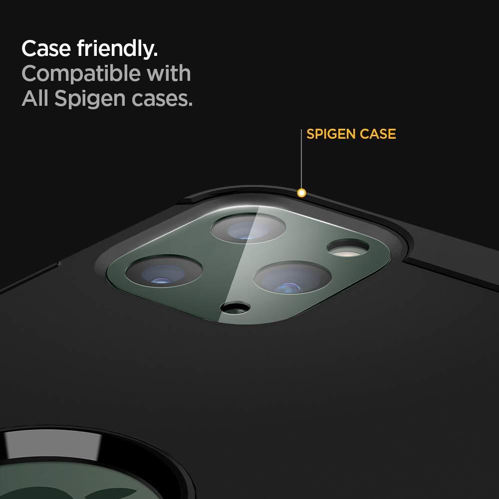 Spigen® x2Pack GLAS.tR™ AGL00501 iPhone 11 Pro Max / 11 Pro Full Cover Premium Tempered Glass Camera Lens Screen Protector - Midnight Green