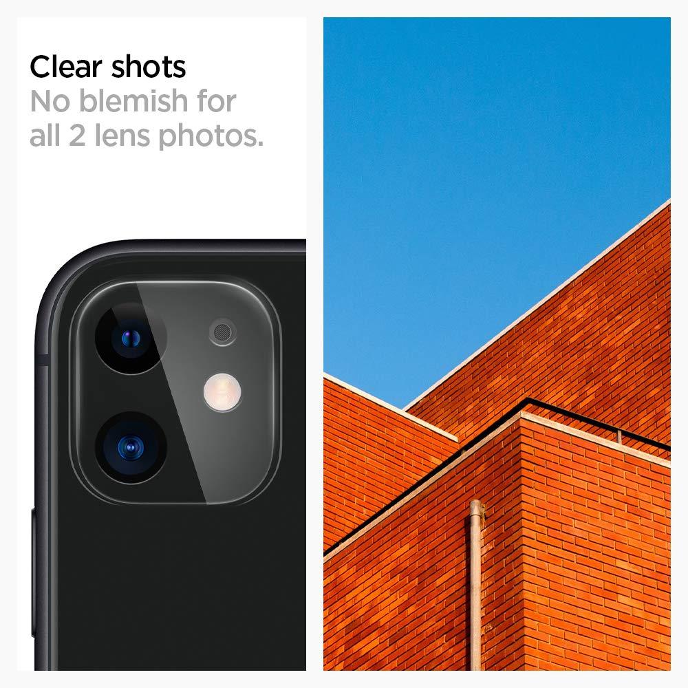 Spigen® x2Pack GLAS.tR™ AGL00506 iPhone 11 Full Cover Premium Tempered Glass Camera Lens Screen Protector – Black