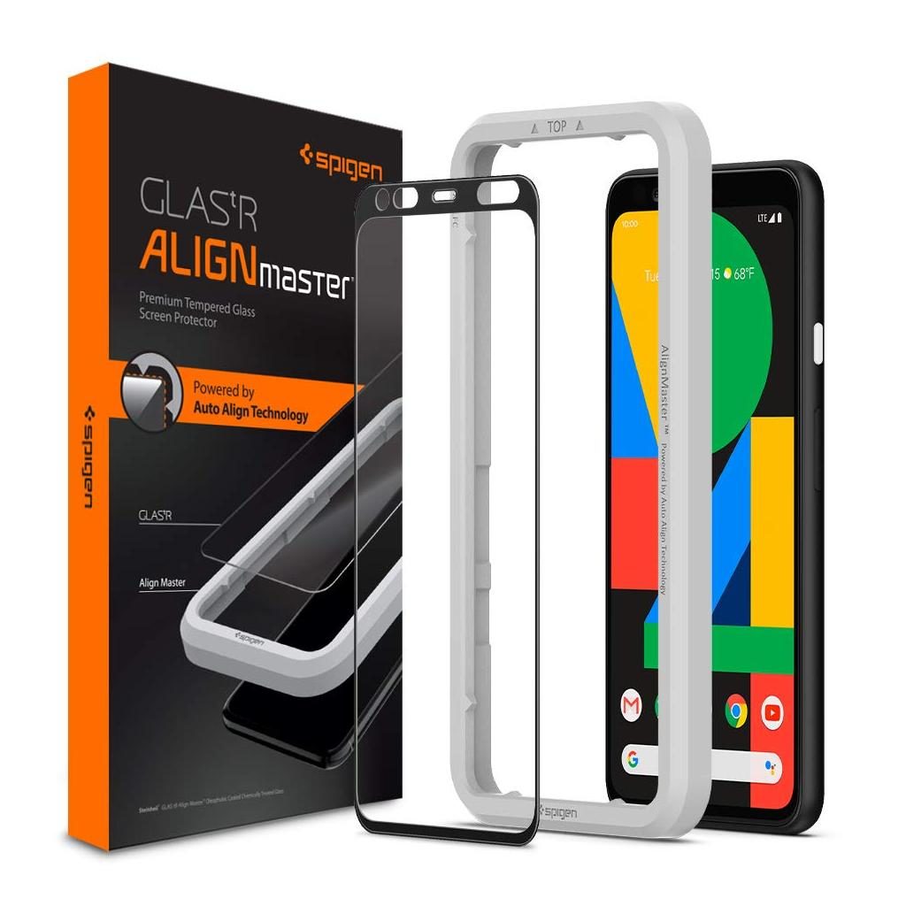 Spigen® GLAS.tR ALIGNmaster™ Full Cover AGL00381 Google Pixel 4 Premium Tempered Glass Screen Protector