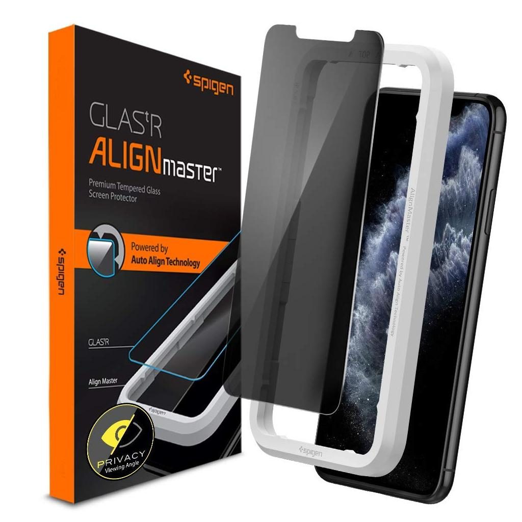Spigen® GLAS.tR ALIGNmaster™ Privacy AGL00095 iPhone 11 Pro Max / XS Max Premium Tempered Glass Screen Protector