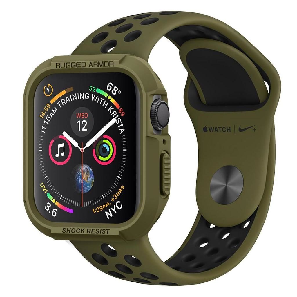 Spigen® Rugged Armor™ 062CS26015 Apple Watch Series 8 / 7 / 6 / SE / 5 / 4 (45mm / 44mm) Case - Olive Green