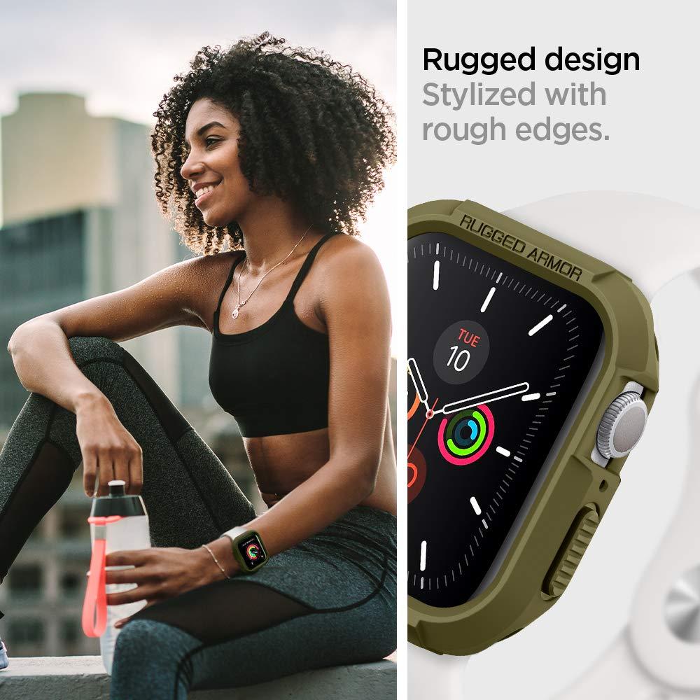 Spigen® Rugged Armor™ 062CS26015 Apple Watch Series 5 / 4 (44mm) Case - Olive Green