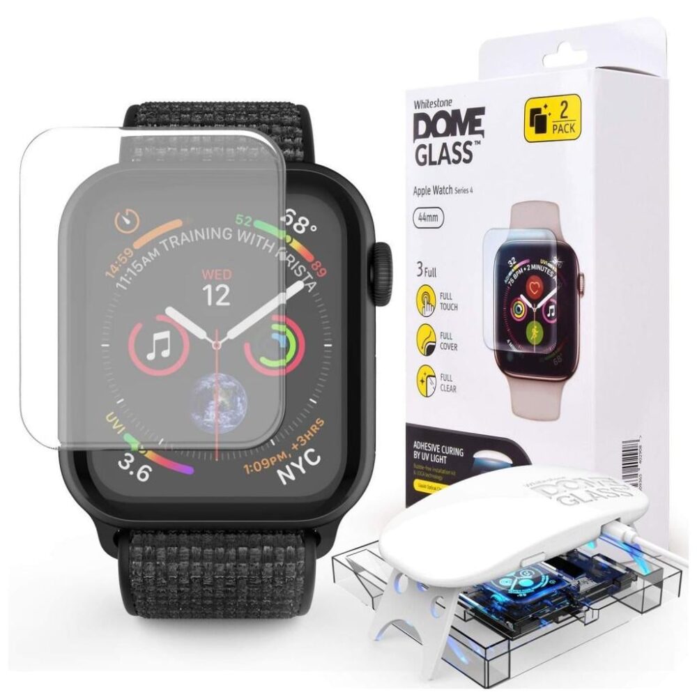 Whitestone™ Dome Glass® (x2.Pack) Apple Watch Series 6 / SE / 5 / 4 (44mm) Premium Tempered Glass Screen Protector