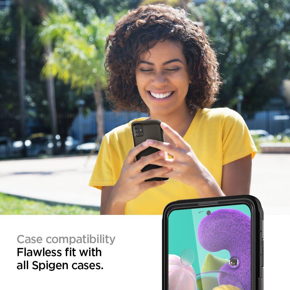 Spigen® GLAS.tR ALIGNmaster™ Full Cover AGL01051 Samsung Galaxy A51 Premium Tempered Glass Screen Protector