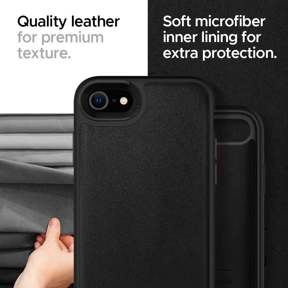 Spigen® Ciel by Cyrill Leather Brick Collection ACS00962 iPhone SE (2020) / 8 / 7 Case - Black