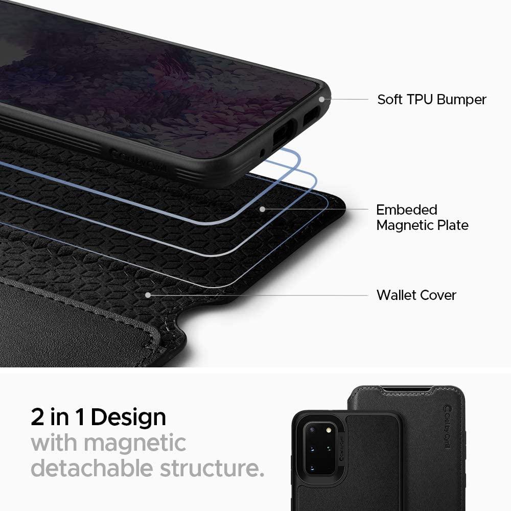 Spigen® Ciel by Cyrill Wallet Brick Collection ACS00773 Samsung Galaxy S20+ Plus Case - Black