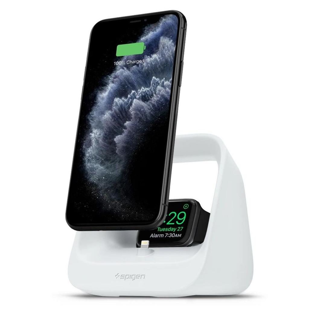 Spigen® S316 AMP01000 Apple 2-in-1 iPhone & Apple Watch Stand - White