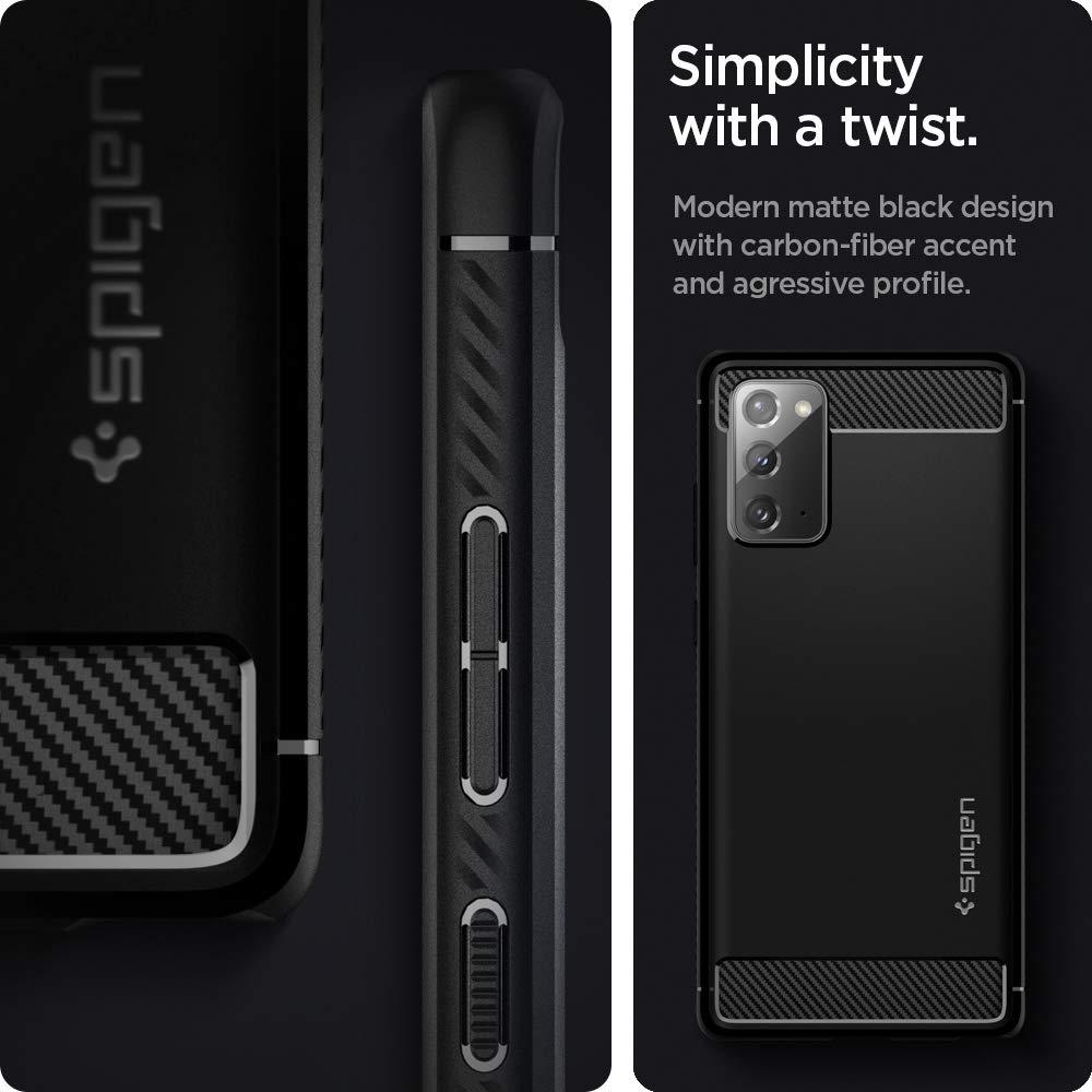Spigen® Rugged Armor™ ACS01417 Samsung Galaxy Note 20 Case - Matte Black