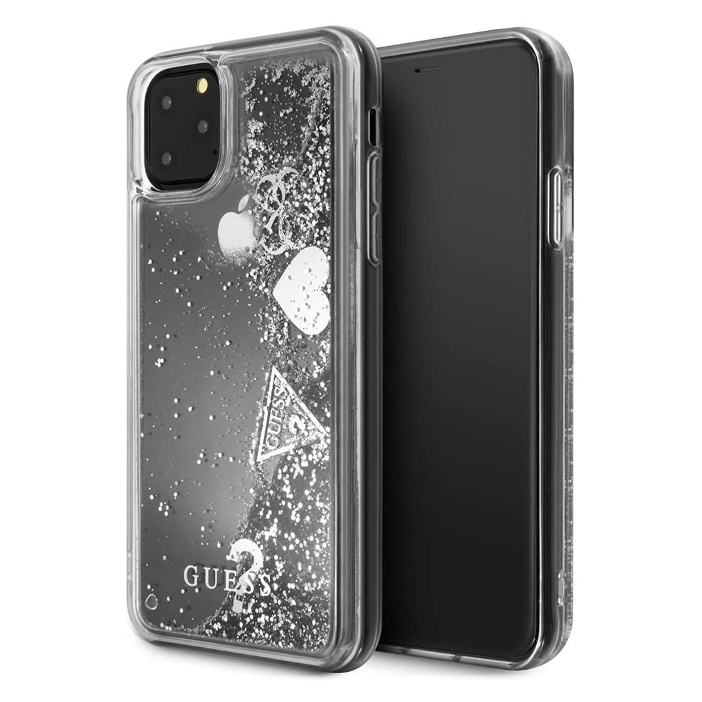 Guess® Hearts Glitter Collection iPhone 11 Pro Max Case - Silver