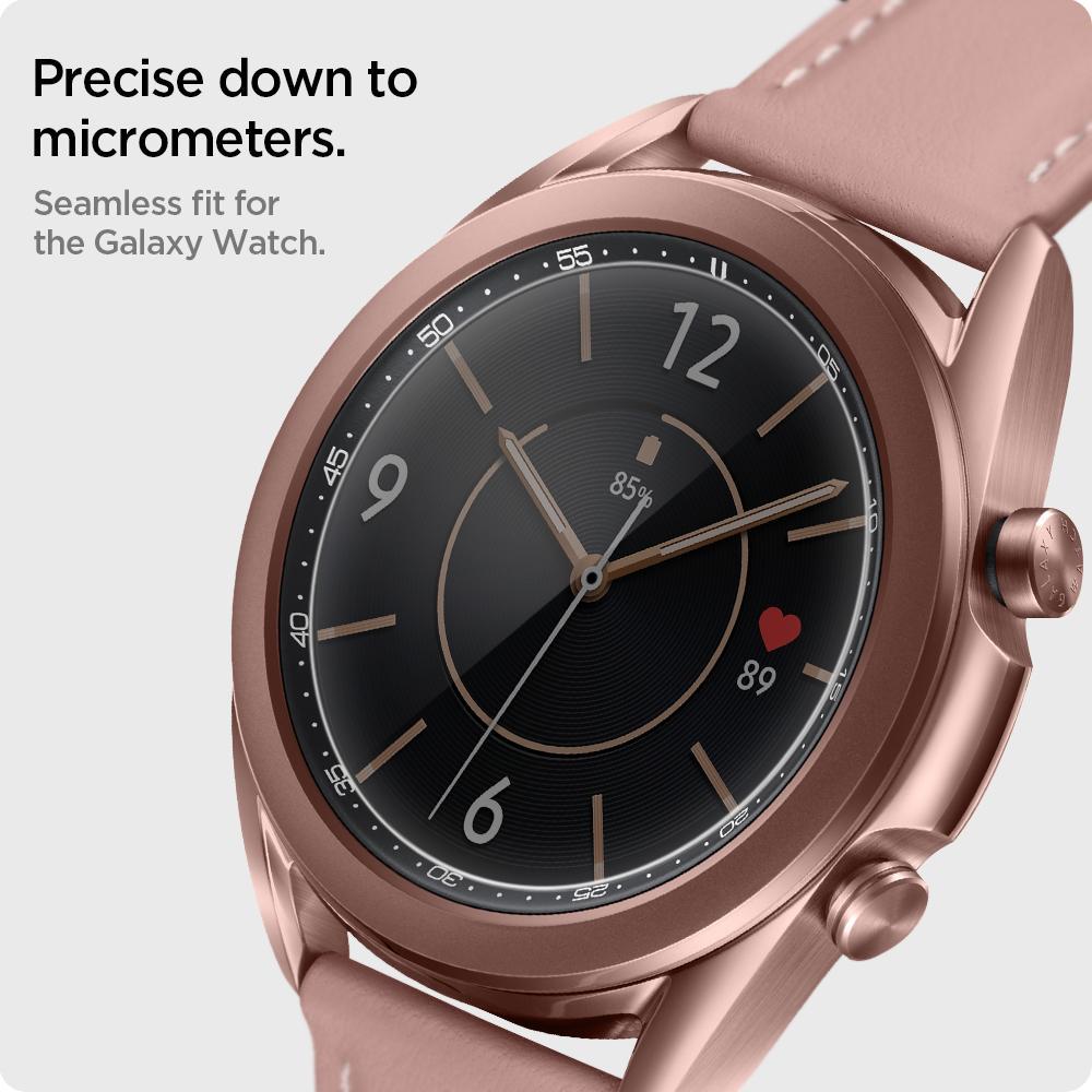Spigen® (x2Pack) GLAS.tR™ ProFlex™ EZ Fit AGL01844 Samsung Galaxy Watch 3 (41mm) Premium Tempered Glass Screen Protector