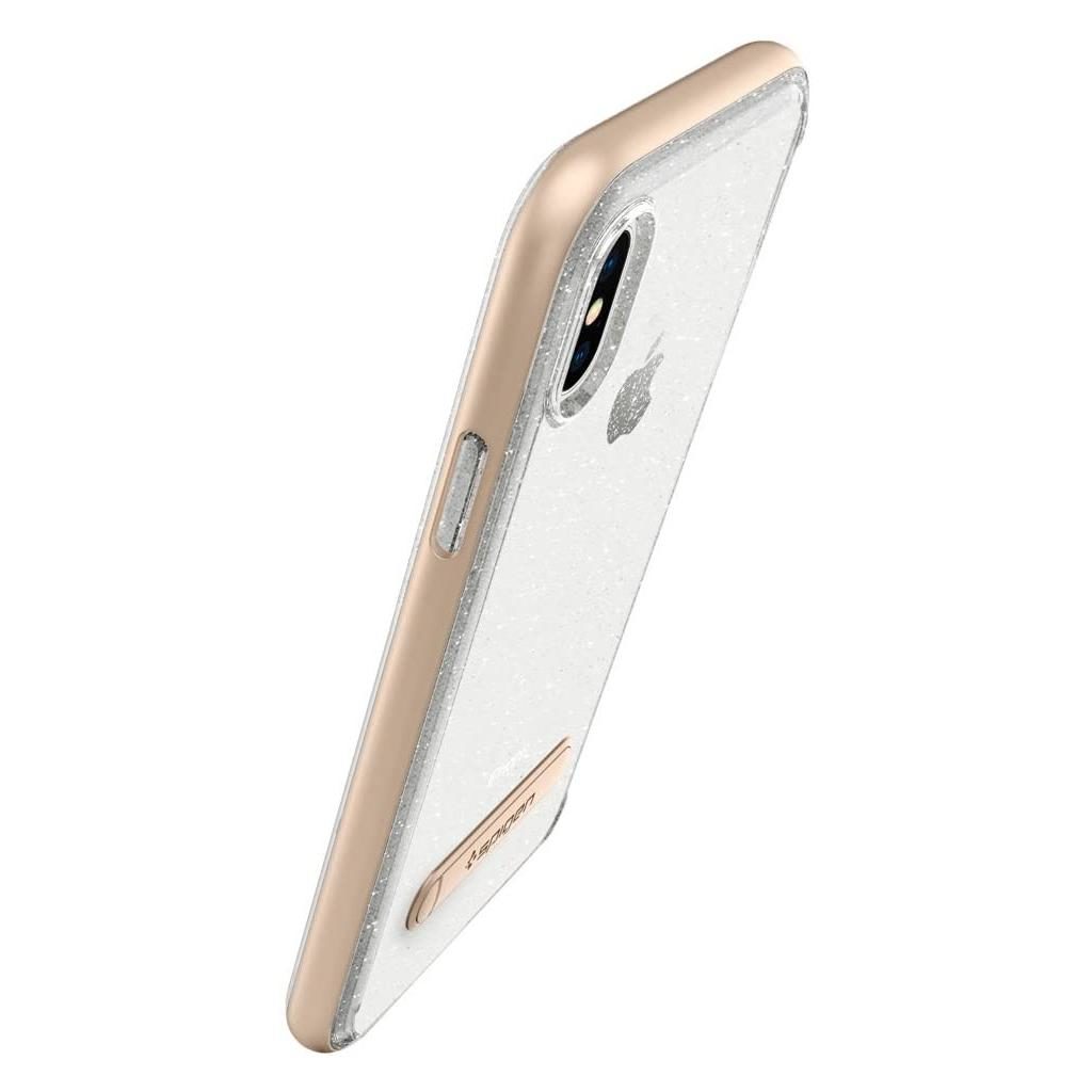 Spigen® Crystal Hybrid™ Glitter 057CS22149 iPhone X Case - Gold Quartz
