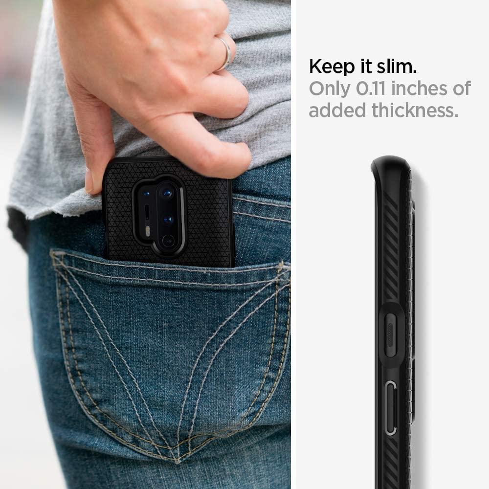 Spigen® Liquid Air™ ACS00833 OnePlus 8 Pro Case - Matte Black