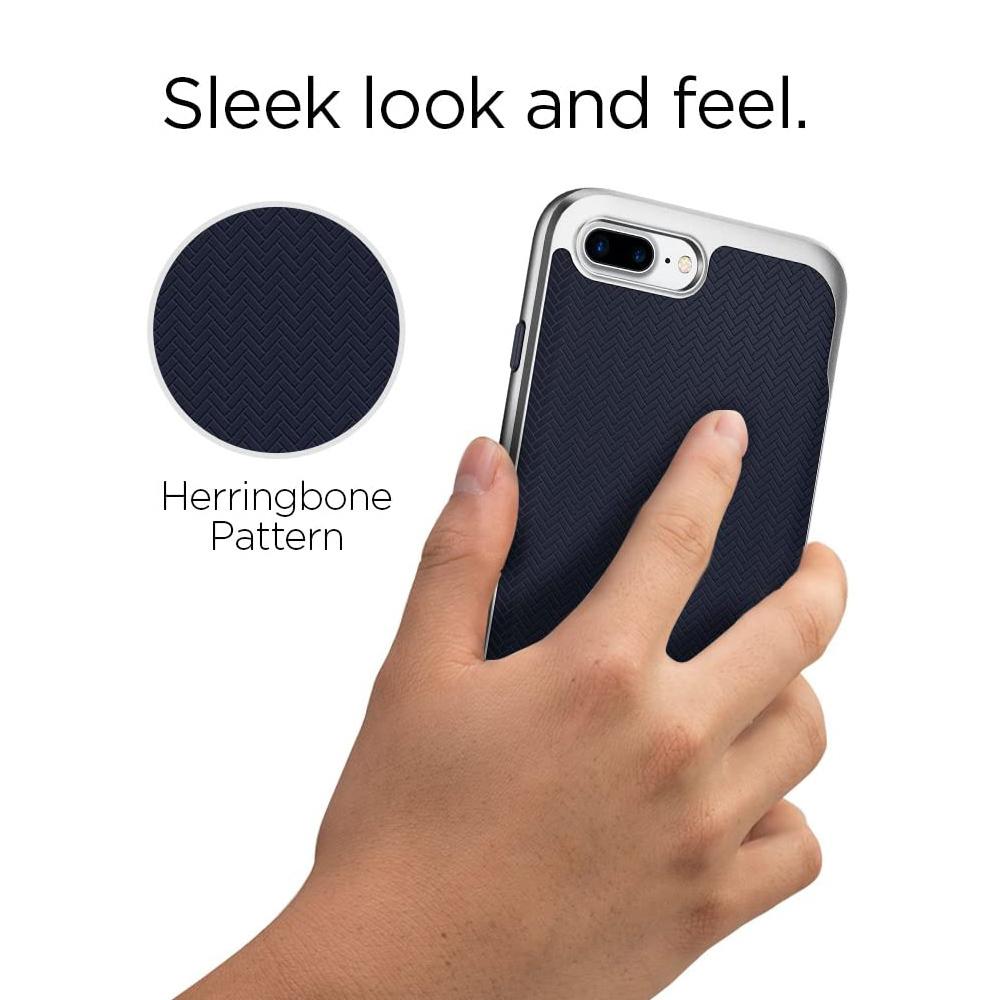 Spigen® Neo Hybrid™ Herringbone 055CS22229 iPhone 8 Plus / 7 Plus Case – Satin Silver