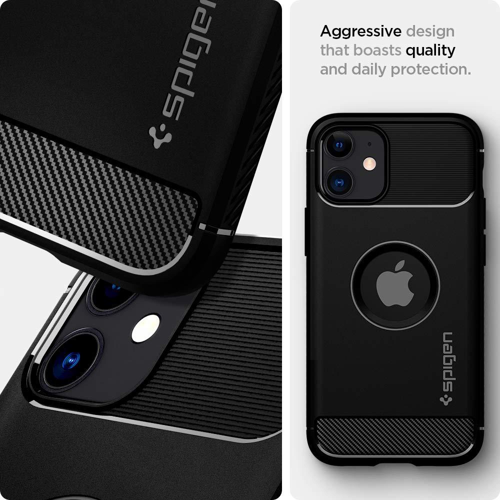 Spigen® Rugged Armor™ ACS01743 iPhone 12 Mini Case - Matte Black